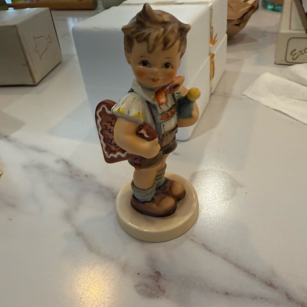 Goebel Figurine with Brown and Cream Accents